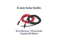 Lexron 6 mm Mc4 Soketli 20 Metre (10m+10m) Güneş Paneli Solar Kablo