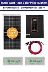6 Kw 6000 Watt Güneş Enerjisi Hazır Solar Paket Sistem - Half Cut Güneş Panelli