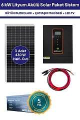 6 kW Lityum Akülü Solar Güneş Enerjisi Sistemi