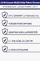 6 kW Lityum Akülü Solar Güneş Enerjisi Sistemi