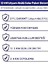 12 kW Lityum Akülü Solar Güneş Enerjisi Sistemi